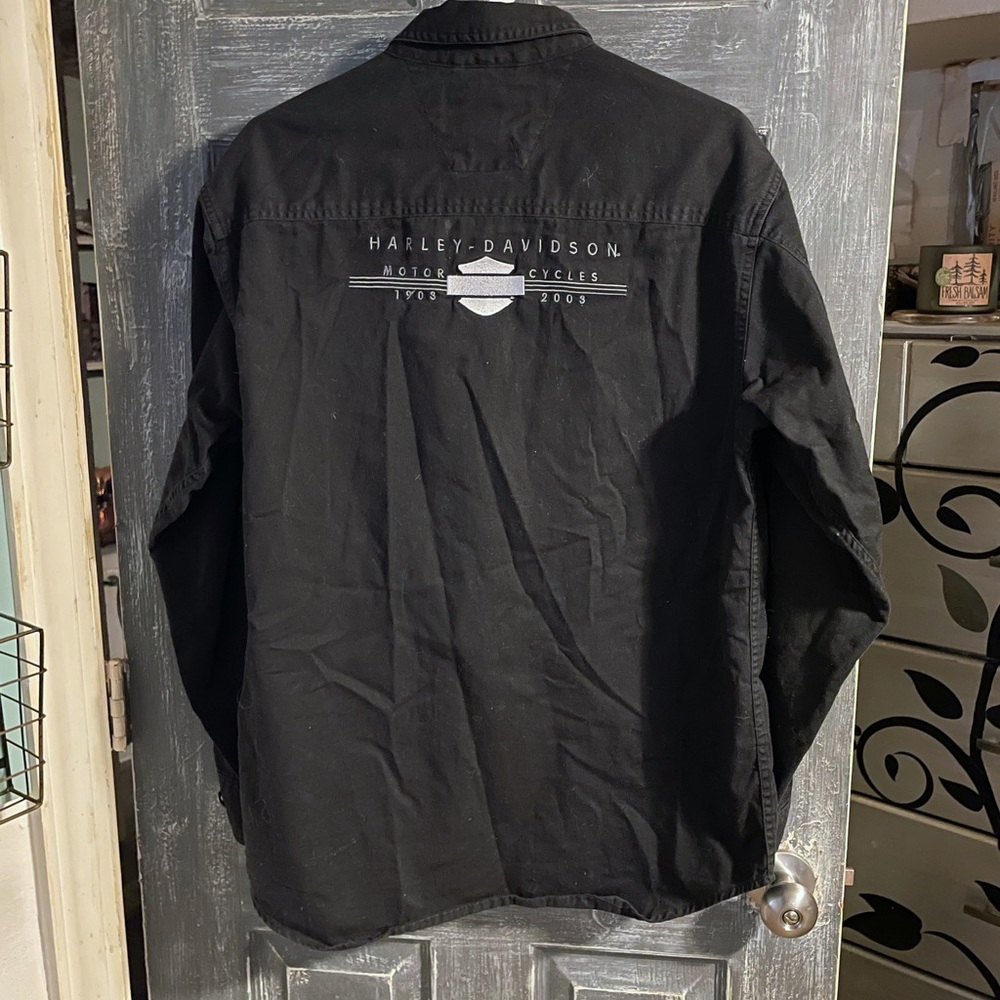 Vintage Harley Davidson black button down shirt size medium - Picture 2 of 8